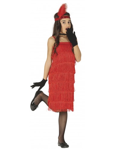 COSTUME CHARLESTON ROSSO BIMBA 7 - 9 ANNI