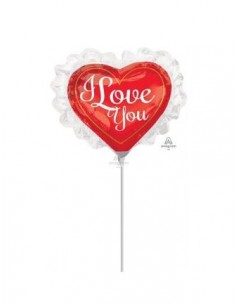 PALLONE MYLAR MINISHAPE CUORE I LOVE YOU 30X27CM