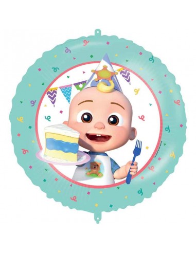 PALLONE MYLAR 18"/45CM COCOMELON CON FILO E PESETTO -