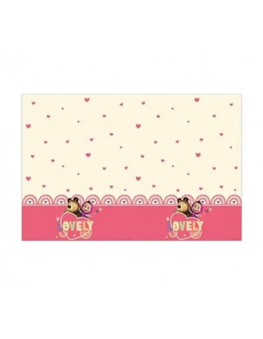 TOVAGLIA PLASTICA 120x180CM MASHA E ORSO SWEET HEART 1PZ -