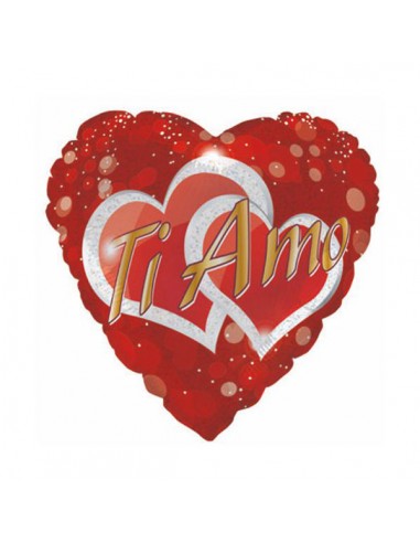 PALLONE MYLAR CUORE 9" TI AMO GLITTER 25CM