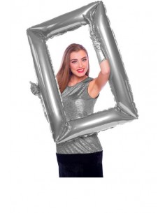 PALLONE MYLAR CORNICE ARGENTO SILVER 85X60CM - L'Officina delle
