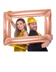 PALLONE MYLAR CORNICE ROSE GOLD 85X60CM - L'Officina delle feste