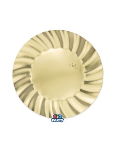 PIATTO CARTA Ø 20CM WAVY ORO METAL 8PZ - L'Officina delle feste 2