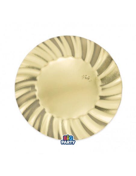 6 PIATTO CARTA Ø 20CM WAVY ORO METAL - L'Officina delle feste