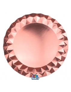 6 SOTTOPIATTI DIAMANT CM.32 ROSE GOLG METAL