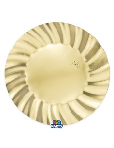 6 PIATTO CARTA Ø 30CM. WAVY ORO GOLD - L'Officina delle feste