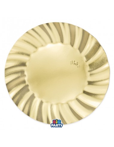 6 PIATTO CARTA Ø 30CM. WAVY ORO GOLD - L'Officina delle feste