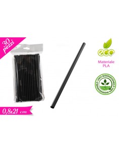 30 CANNUCCE NERE 21CM IN PLA