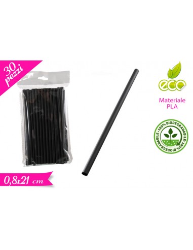 30 CANNUCCE NERE 21CM IN PLA