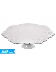 ALZATINA PLASTICA DECORATA BIANCA GRANDE DIAM. 31CM 10H CM