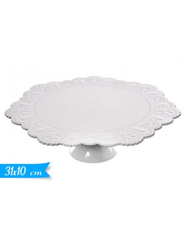 ALZATINA PLASTICA DECORATA BIANCA GRANDE DIAM....