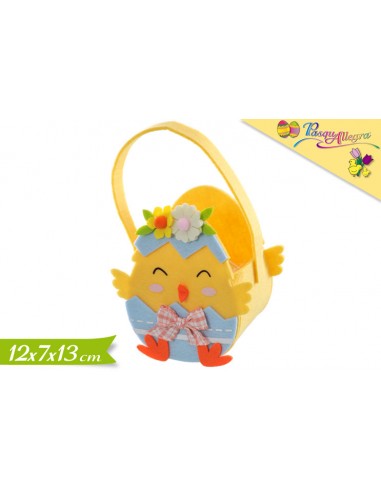 BORSETTA DECORATIVA IN FELTRO PULCINO 12X7X13M