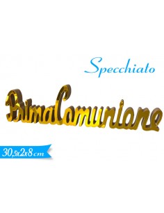 DECORAZIONE ''PRIMA COMUNIONE'' MIRROR/ORO 30,5X2X8CM