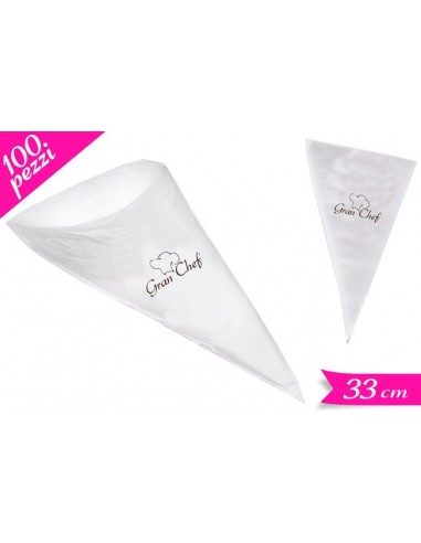 SET 100 SACCAPOCHE PER DOLCI MONOUSO 33CM