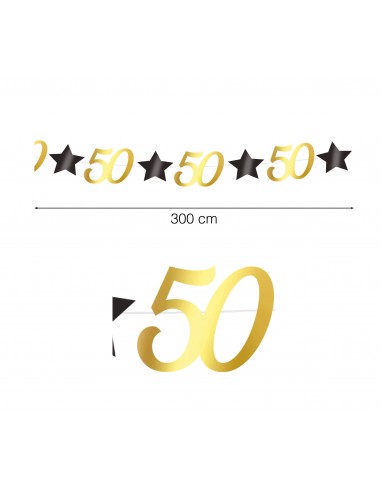 GHIRLANDA IN CARTONCINO 50 ANNI 300 CM