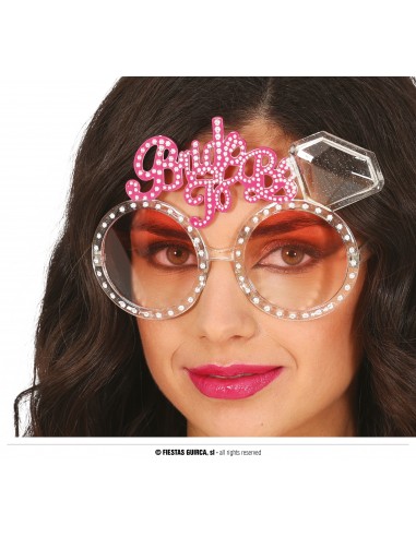 OCCHIALI IN PLASTICA SPOSA SCRITTA "BRIDE TO BE" CON STRASS -