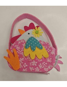 BORSINA GALLINA FELTRO ROSA - L'Officina delle feste