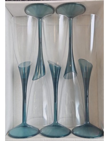Calice flute champagne base nero 5pz - L'Officina delle feste