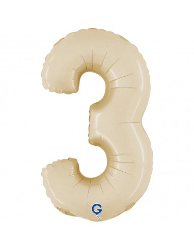NUMERO MYLAR MEDIO SATIN CREAM 3 CM. 35