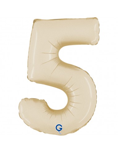NUMERO MYLAR MEDIO SATIN CREAM 5 CM. 35 - L'Officina delle feste