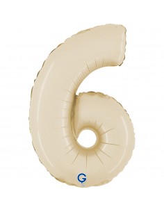 NUMERO MYLAR MEDIO SATIN CREAM 6 CM. 35