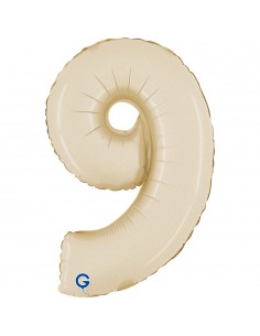 NUMERO MYLAR MEDIO SATIN CREAM 9 CM. 35 - L'Officina delle feste
