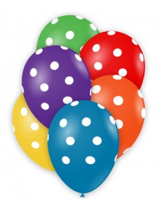 PALLONE LATTICE 13"  30CM POIS COLORI ASSORTITI 50PZ