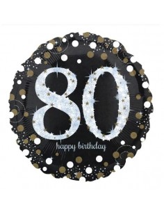 PALLONE 18"  80 HAPPY BIRTHDAY OLOGRAFICO 45CM 1PZ