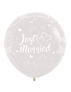 PALLONE LATTICE 36" TRASPARENTE JUST MARRIED CM.90