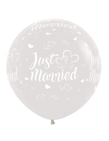 PALLONE LATTICE 36" TRASPARENTE JUST MARRIED CM.90