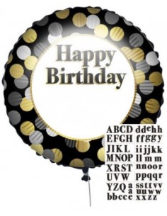 PALLONE MYLAR 18" HAPPY BIRTHDAY PERSONALIZZABILE 45CM