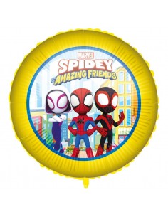 PALLONE MYLAR 18" SPIDEY 45CM  CON FILO E PESETTO 1PZ