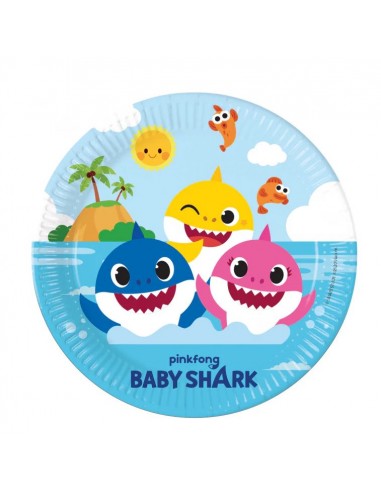 PIATTO CARTA 23CM  BABY SHARK 8PZ