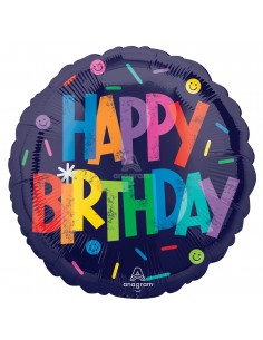 PALLONE MYLAR 18" HAPPY BIRTHDAY BOLD 45CM