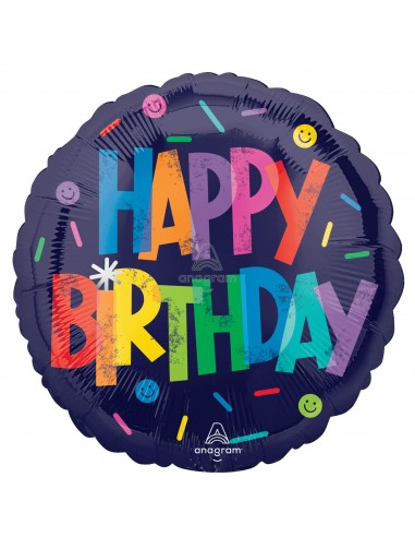 PALLONE MYLAR 18" HAPPY BIRTHDAY BOLD 45CM