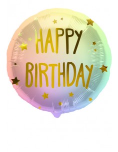 PALLONE MYLAR 18" HAPPY BIRTHDAY STARS 45CM 1PZ