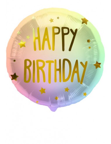 PALLONE MYLAR 18" HAPPY BIRTHDAY STARS 45CM 1PZ
