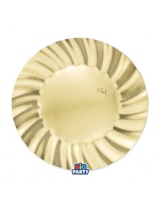6 PIATTO CARTA  Ø 25CM WAVY ORO METAL
