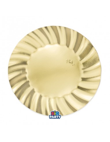 6 PIATTO CARTA  Ø 25CM WAVY ORO METAL
