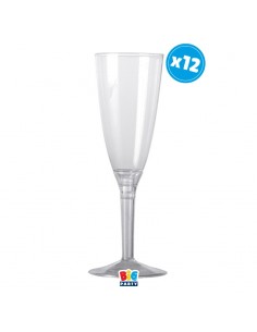 FLUTES CON BASE TRASPARENTI 12PZ - L'Officina delle feste