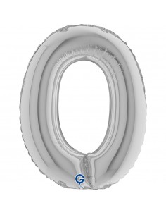 PALLONE MYLAR LETTERA " O " ARGENTO CM.35