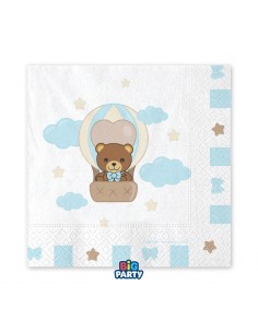 16 TOVAGLIOLI 33X33CM TEDDY FRIENDS BY THUN CELESTE