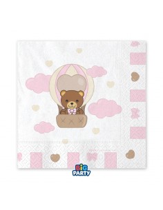 16 TOVAGLIOLI 33X33CM TEDDY FRIENDS BY THUN ROSA
