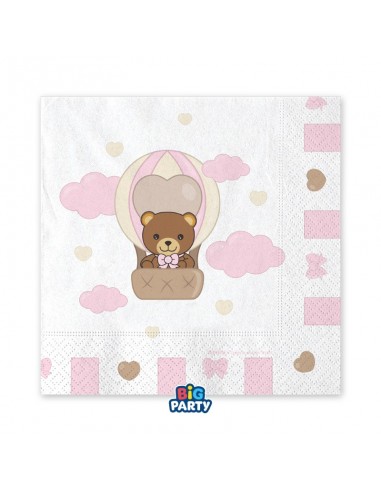 16 TOVAGLIOLI 33X33CM TEDDY FRIENDS BY THUN ROSA