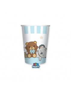 6 BICCHIERI CARTA 250CC TEDDY FRIENDS BY THUN CELESTE