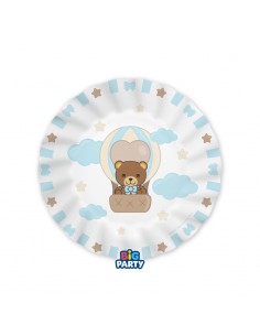 6 PIATTI CARTA 20CM TEDDY FRIENDS BY THUN CELESTE