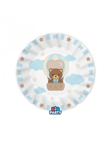 6 PIATTI CARTA 20CM TEDDY FRIENDS BY THUN CELESTE