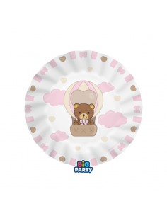 6 PIATTI CARTA 20CM TEDDY FRIENDS BY THUN ROSA