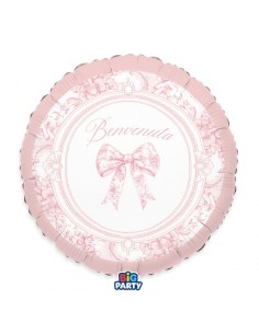 PALLONE MYLAR 18" 45CM BENVENUTA FIOCCO VINTAGE 1PZ